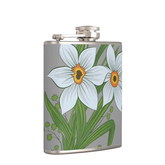 Tulips and Daffodils Flowers Hip Flask (Right)