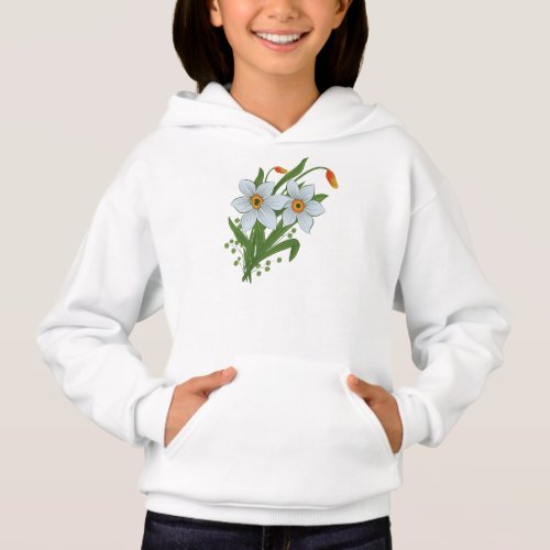 Tulips and Daffodils Flowers Hoodie