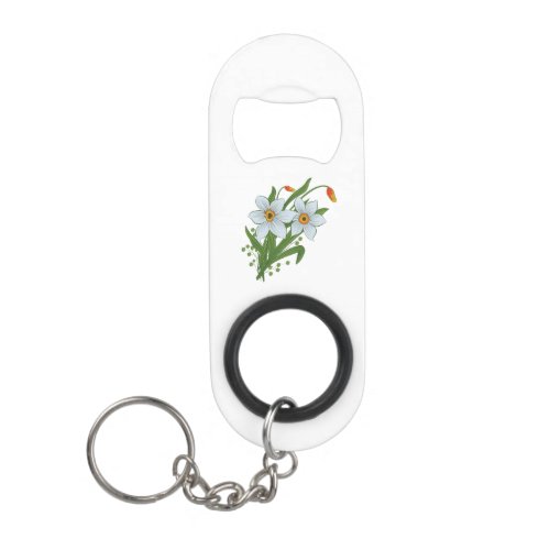 Tulips and Daffodils Flowers Keychain Bottle Opener