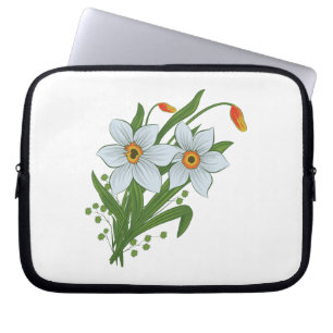 Tulips and Daffodils Flowers Laptop Sleeve