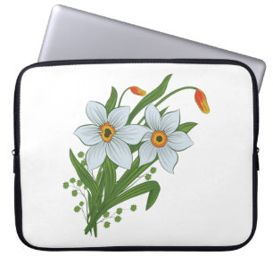 Tulips and Daffodils Flowers Laptop Sleeve