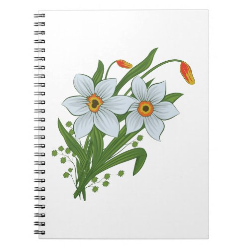 Tulips and Daffodils Flowers Notebook