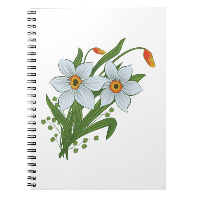 Tulips and Daffodils Flowers Notebook (Front)