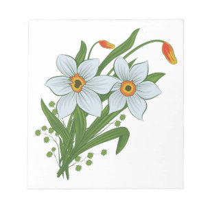 Tulips and Daffodils Flowers Notepad