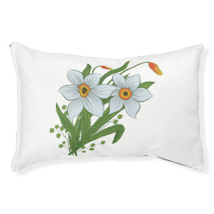 Tulips and Daffodils Flowers Pet Bed