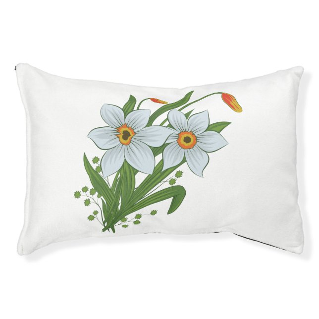 Tulips and Daffodils Flowers Pet Bed (Front)
