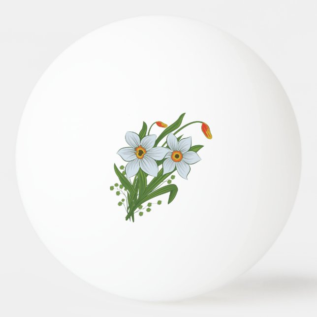 Tulips and Daffodils Flowers Ping-Pong Ball (Front)