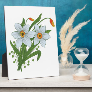 Tulips and Daffodils Flowers Plaque