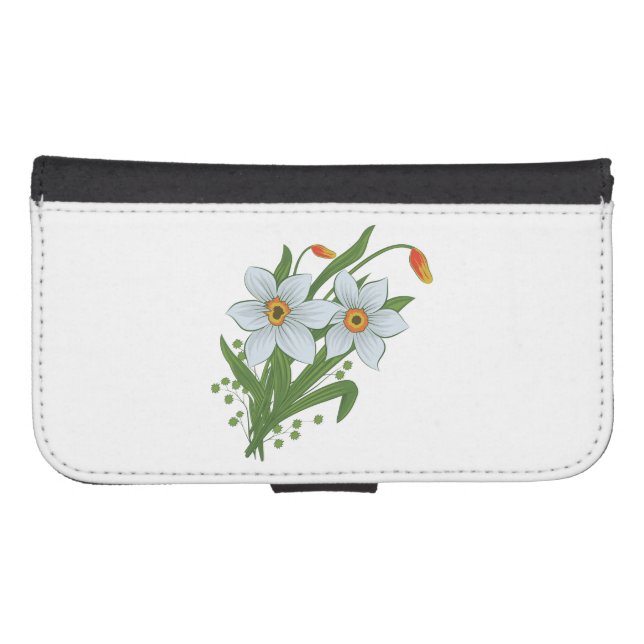 Tulips and Daffodils Flowers Samsung Galaxy Wallet Case (Front (Horizontal))