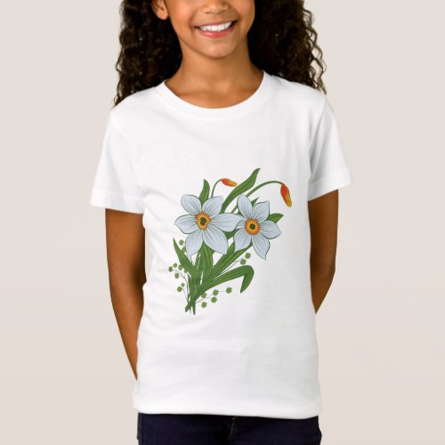 Tulips and Daffodils Flowers T_Shirt