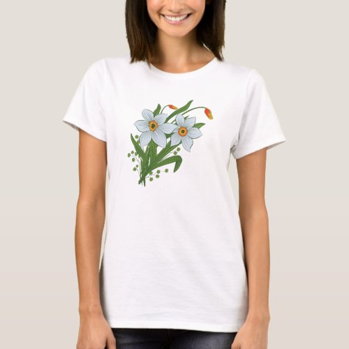 Tulips and Daffodils Flowers T_Shirt