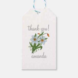 Tulips and Daffodils Flowers Thank You Gift Tags