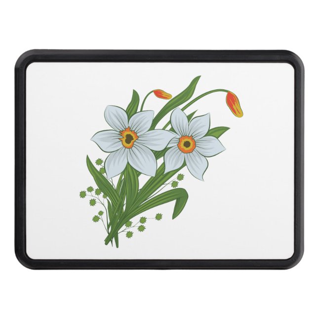 Tulips and Daffodils Flowers Tow Hitch Cover (Front)