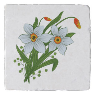 Tulips and Daffodils Flowers Trivet