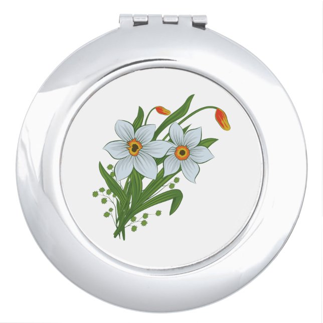 Tulips and Daffodils Flowers Vanity Mirror (Front)