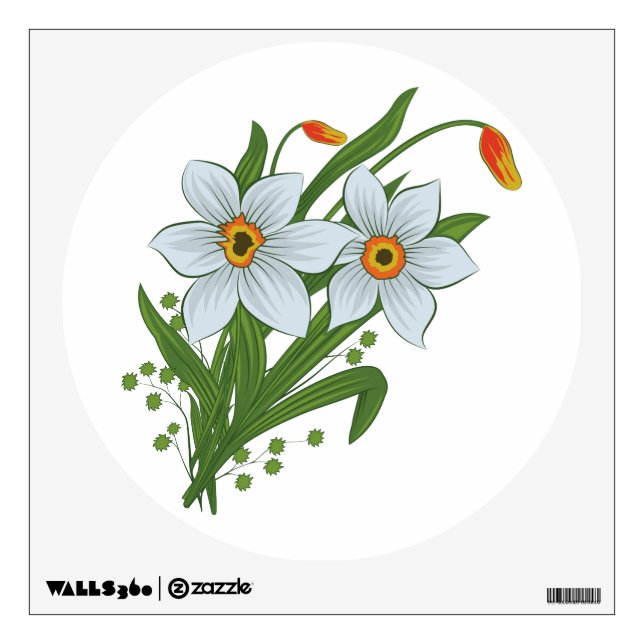 Tulips and Daffodils Flowers Wall Decal (Front)