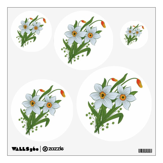 Tulips and Daffodils Flowers Wall Decal (Front)