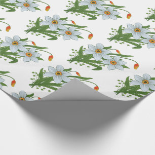 Tulips and Daffodils Flowers Wrapping Paper