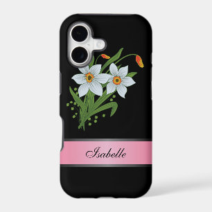 Tulips and Daffodils Pink 2 Personalized Name iPhone 17 Case
