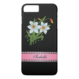 Tulips and Daffodils Pink Personalized Name iPhone 8 Plus/7 Plus Case