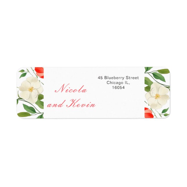 Tulips and Daffodils Spring Wedding Label (Front)