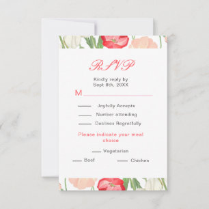 Tulips and Daffodils Spring Wedding RSVP Card