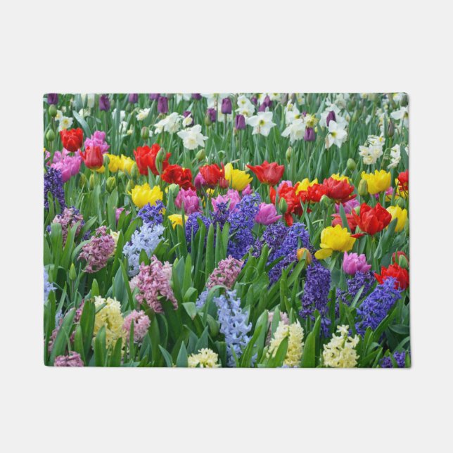 Tulips and hyacinth flowers doormat (Front)