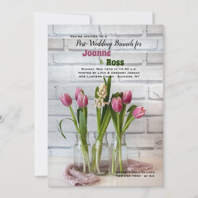 Tulips and Hyacinth Invitation (Front)