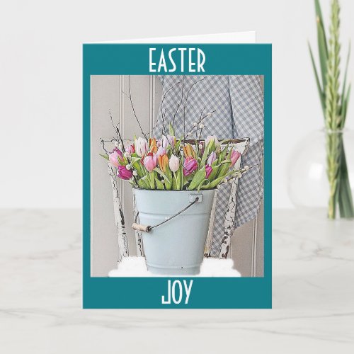 TULIPS AND JOY THIS EASTER SEASON HOLIDAY CARD