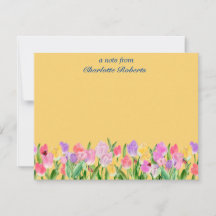 Tulips and Ladybugs Note Cards