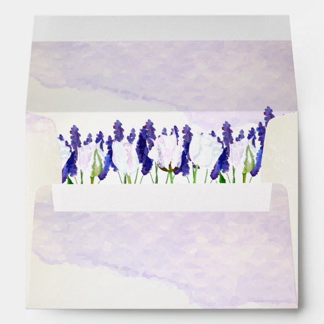 Tulips and Lavender Wedding Envelope (Back (Bottom))