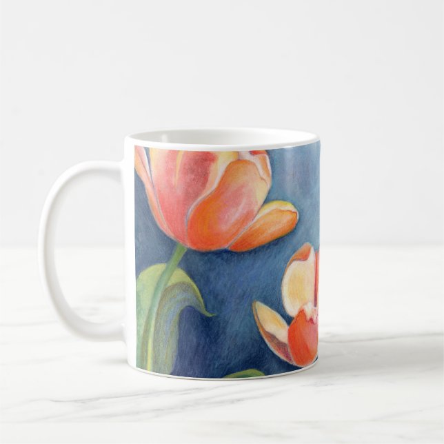 Tulips and Monarch Butterfly Coffee Mug (Left)