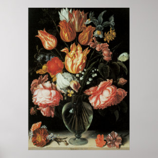 Tulips and Roses Floral Arrangement Poster