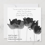 Tulips, B&W Bridal Shower Invitations (Back)
