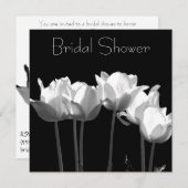 Tulips, B&W Bridal Shower Invitations (Front/Back)