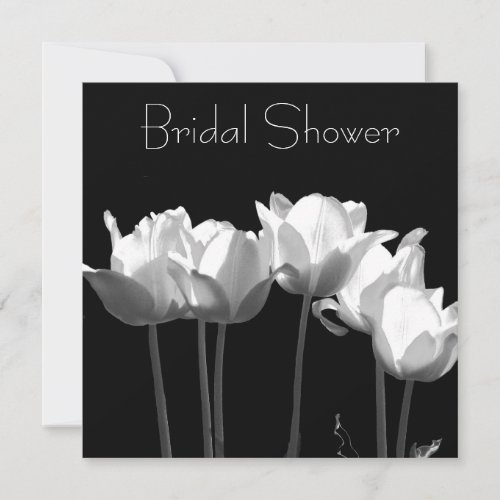 Tulips BW Bridal Shower Invitations