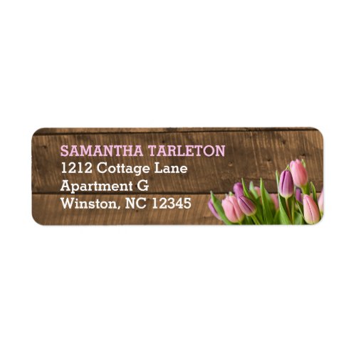 Tulips  Barnwood Address Labels