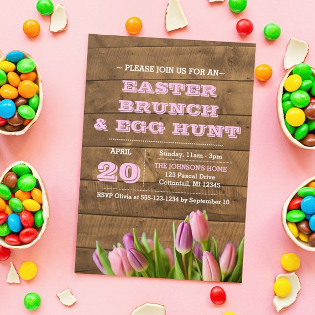 Tulips & Barnwood Easter Invitation (Creator Uploaded)