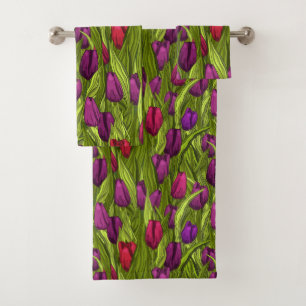 Tulips Bath Towel Set