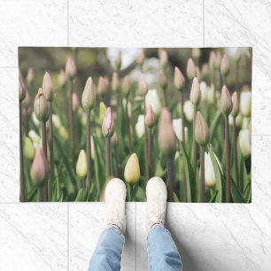 Tulips beginning to bloom doormat