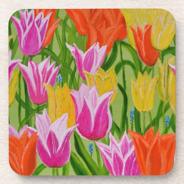 Tulips Beverage Coaster (Front)