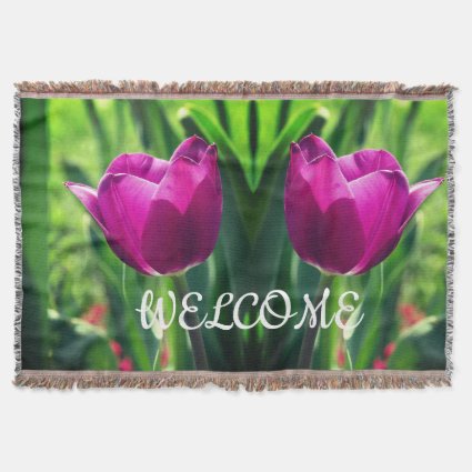 Tulips Blossoms, Welcome Throw