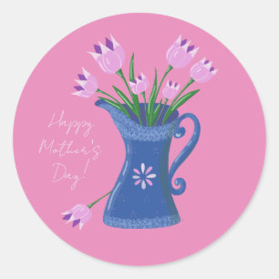 Tulips Bouquet Mother's Day Pink Sticker