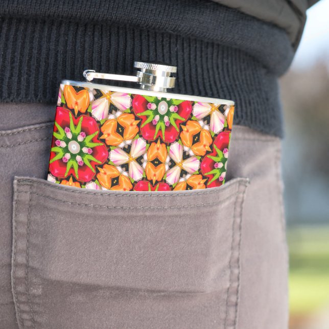 Tulips Bouquet Pattern Flask (In Situ)