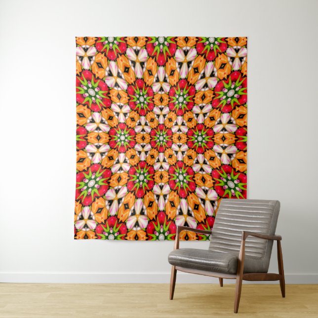 Tulips Bouquet Pattern Tapestry (In Situ)