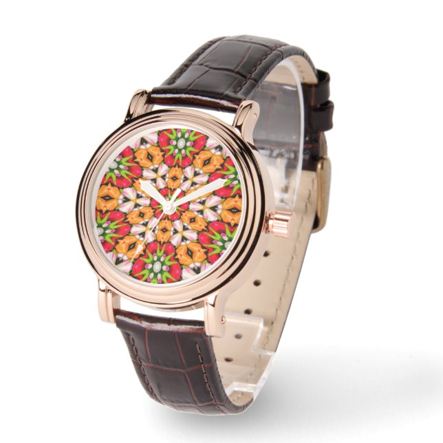 Tulips Bouquet Pattern Watch (Angle)