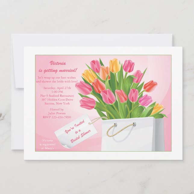 Tulips Bridal Shower Invitation (Front)