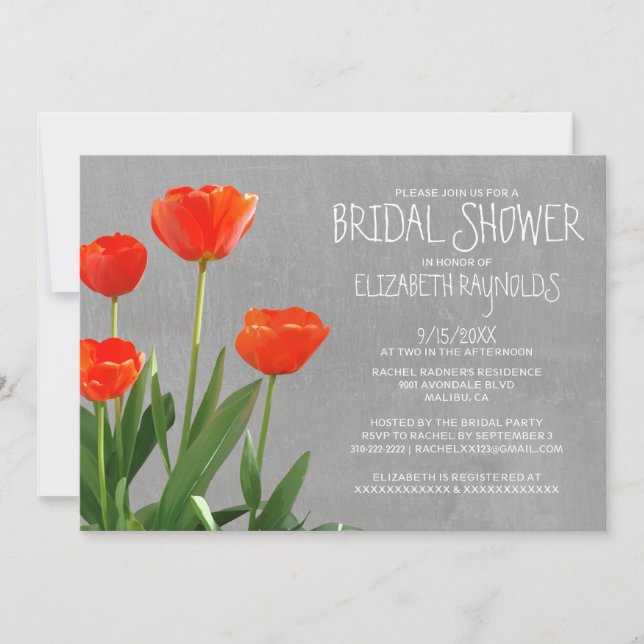 Tulips Bridal Shower Invitations (Front)