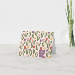 Tulips Bridal Shower Personalized  Letterpress Thank You Card