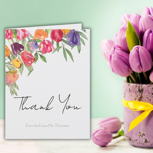 Tulips  Bridal Shower Thank You Card